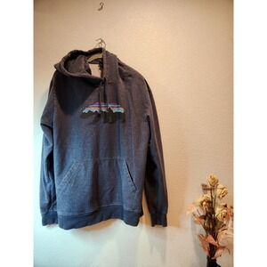 Patagonia Organic Cotton Bear‎ Logo Hoodie Sweatshirt Gray Size M Pullover